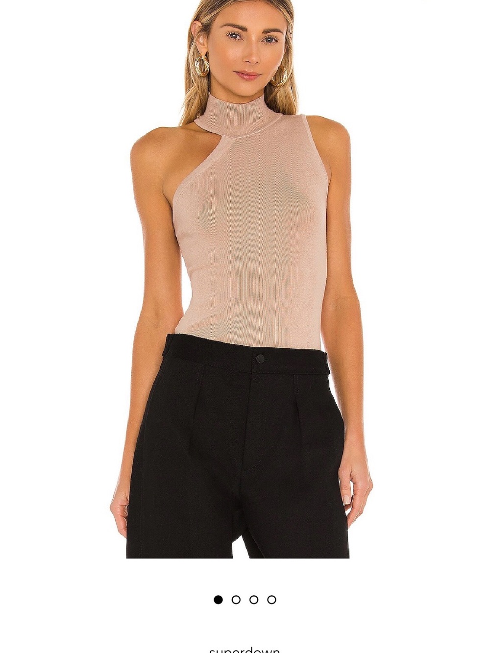 superdown Sleeveless Mock Neck Tank - Nude